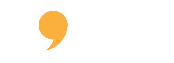 Comma logo negatief